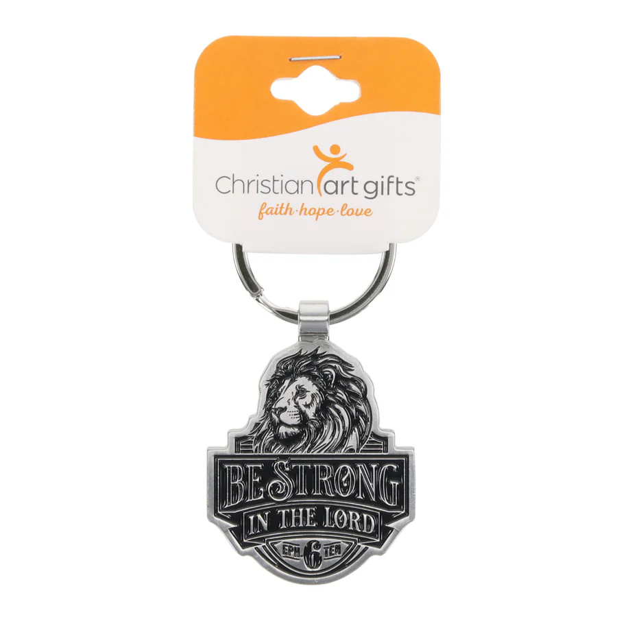Be Strong in the Lord Lion Metal Key Ring - Image 3